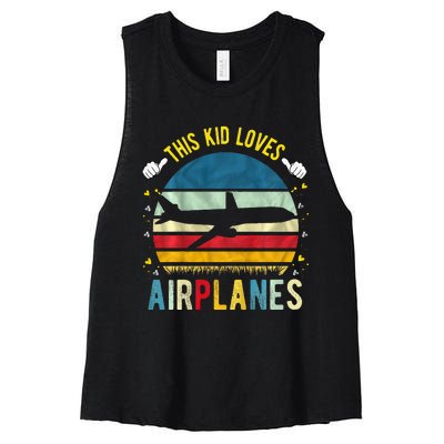 This Loves Airplanes Women's Racerback Cropped Tank