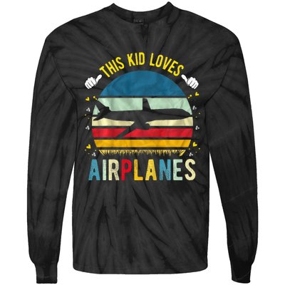 This Loves Airplanes Tie-Dye Long Sleeve Shirt