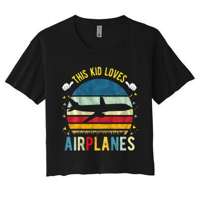 This Loves Airplanes Women's Crop Top Tee