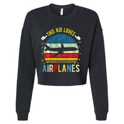 This Loves Airplanes Cropped Pullover Crew