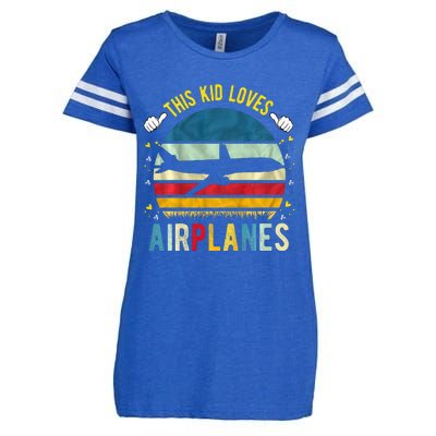 This Loves Airplanes Enza Ladies Jersey Football T-Shirt