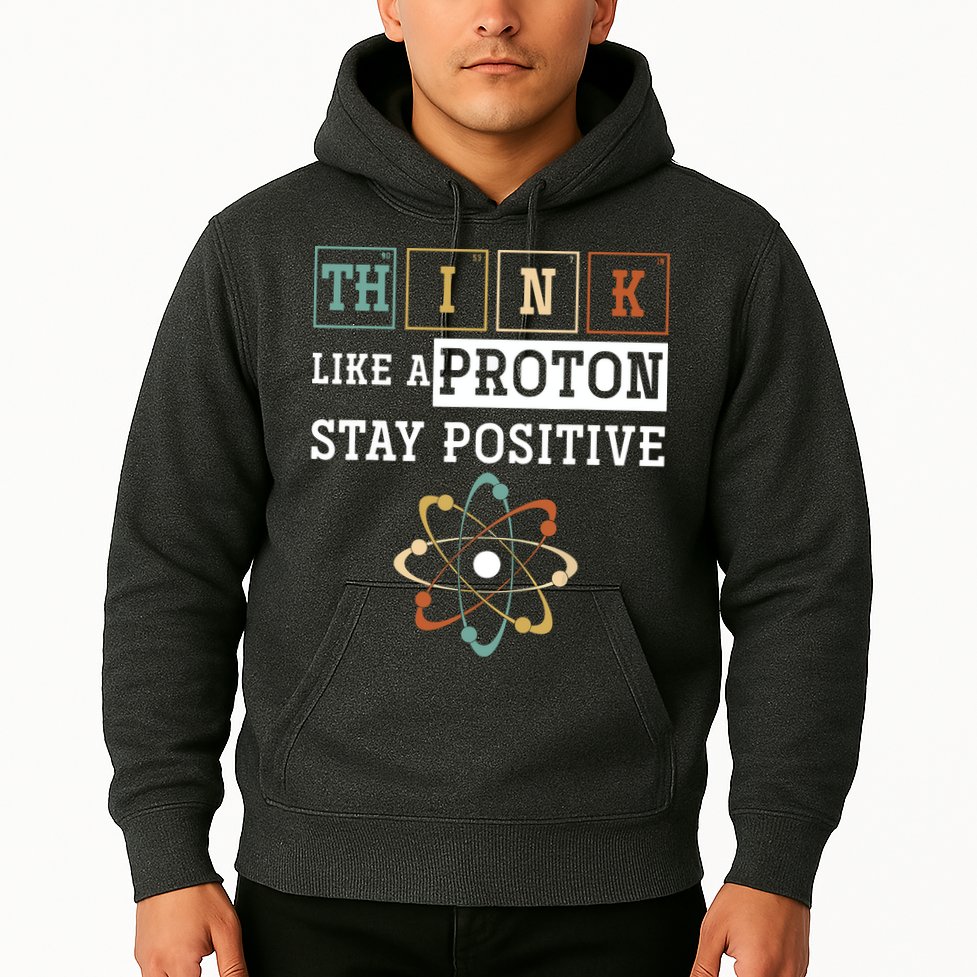 Think Like A Proton Stay Positive Periodic Table Chemistry Hoodie