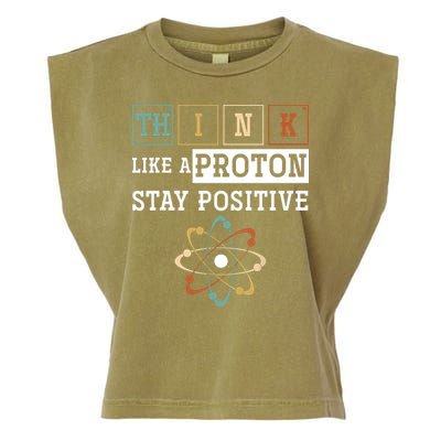 Think Like A Proton Stay Positive Periodic Table Chemistry Garment-Dyed Women's Muscle Tee