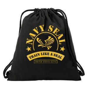 Train Like A fit Seal. Navy USA Athlete Fitness Motivation Drawstring Bag