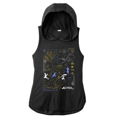 The Last Airbender Character Line Art Ladies PosiCharge Tri-Blend Wicking Draft Hoodie Tank