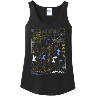 The Last Airbender Character Line Art Ladies Essential Tank