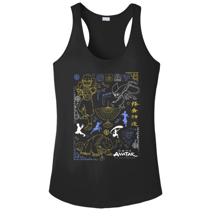 The Last Airbender Character Line Art Ladies PosiCharge Competitor Racerback Tank