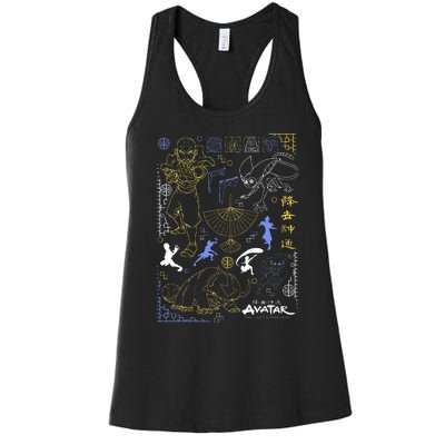 The Last Airbender Character Line Art Women's Racerback Tank