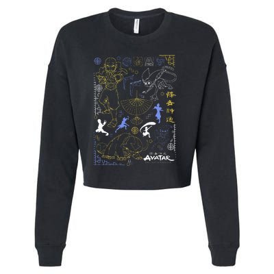 The Last Airbender Character Line Art Cropped Pullover Crew