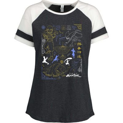 The Last Airbender Character Line Art Enza Ladies Jersey Colorblock Tee