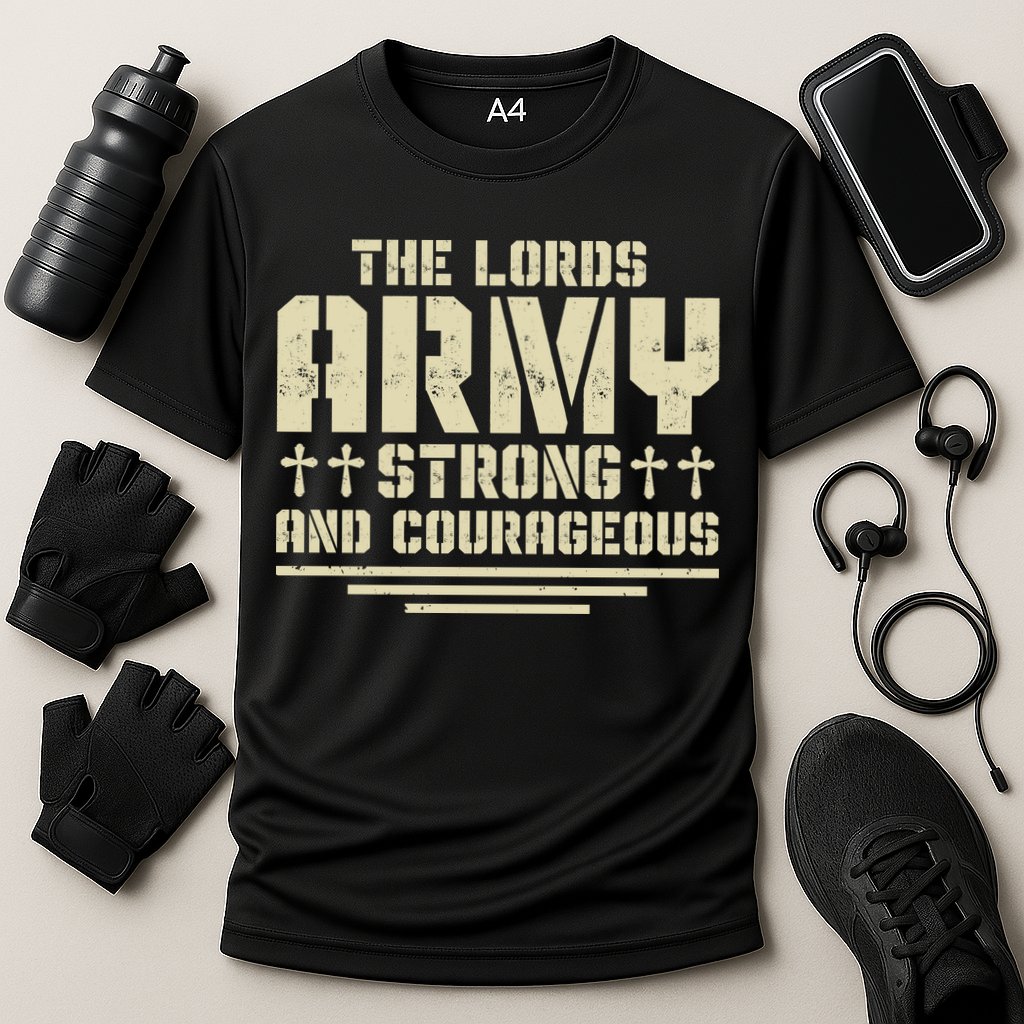 The Lords Army Strong And Courageous Jesus Christ Cooling Performance Crew T-Shirt