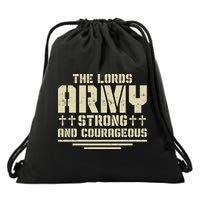The Lords Army Strong And Courageous Jesus Christ Drawstring Bag