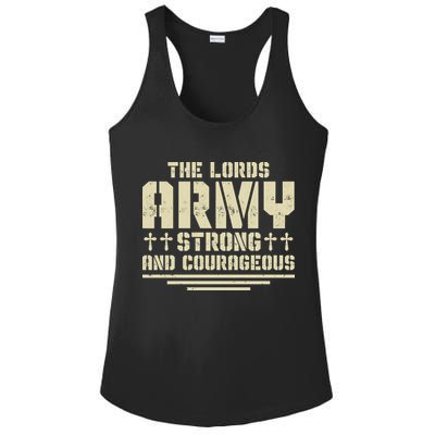 The Lords Army Strong And Courageous Jesus Christ Ladies PosiCharge Competitor Racerback Tank