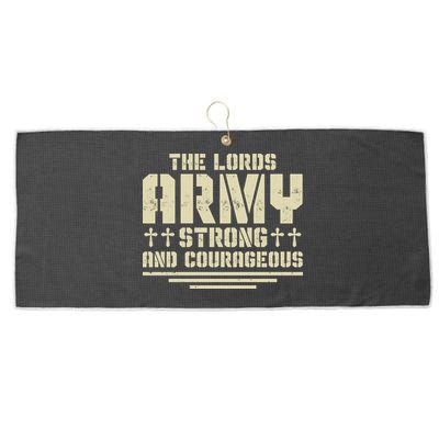 The Lords Army Strong And Courageous Jesus Christ Large Microfiber Waffle Golf Towel