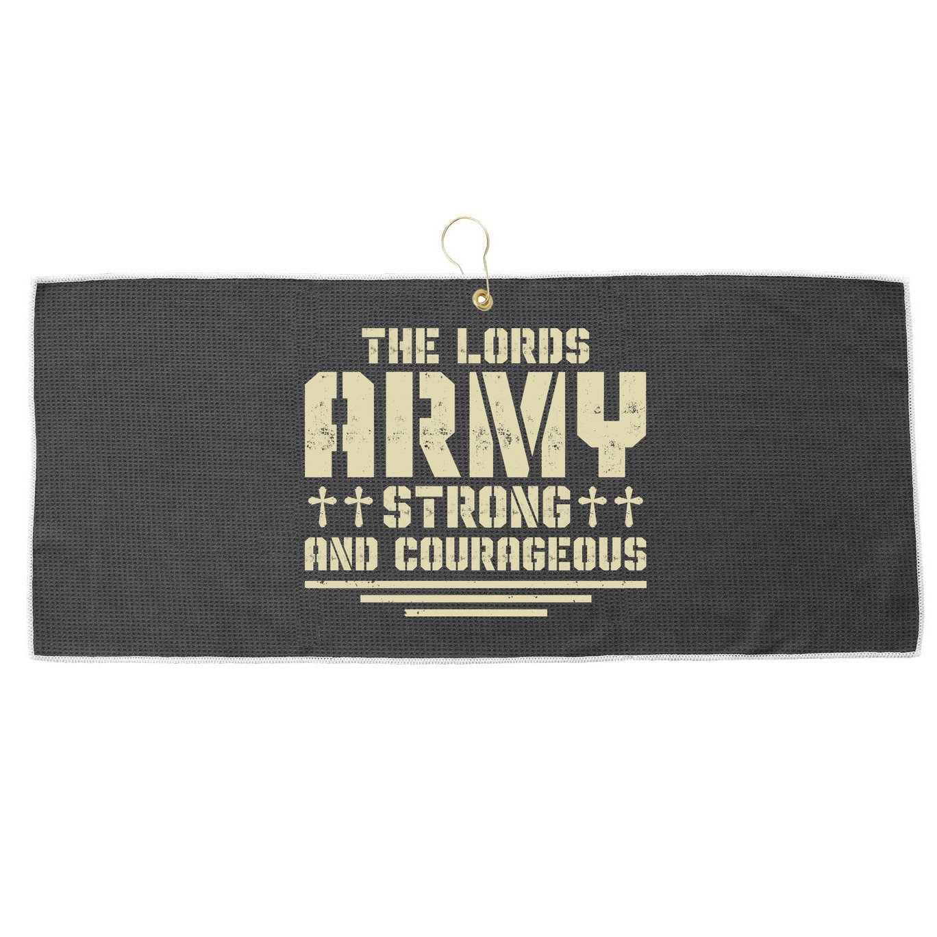The Lords Army Strong And Courageous Jesus Christ Large Microfiber Waffle Golf Towel