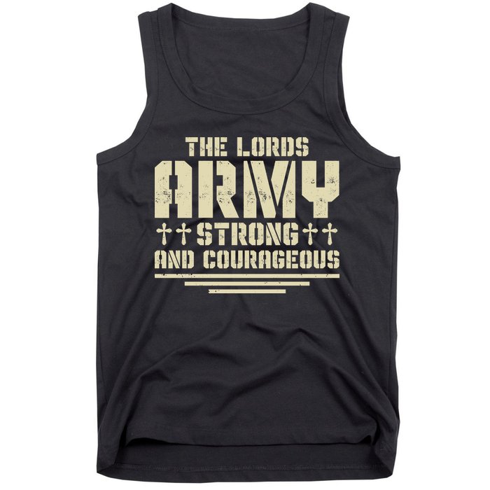 The Lords Army Strong And Courageous Jesus Christ Tank Top
