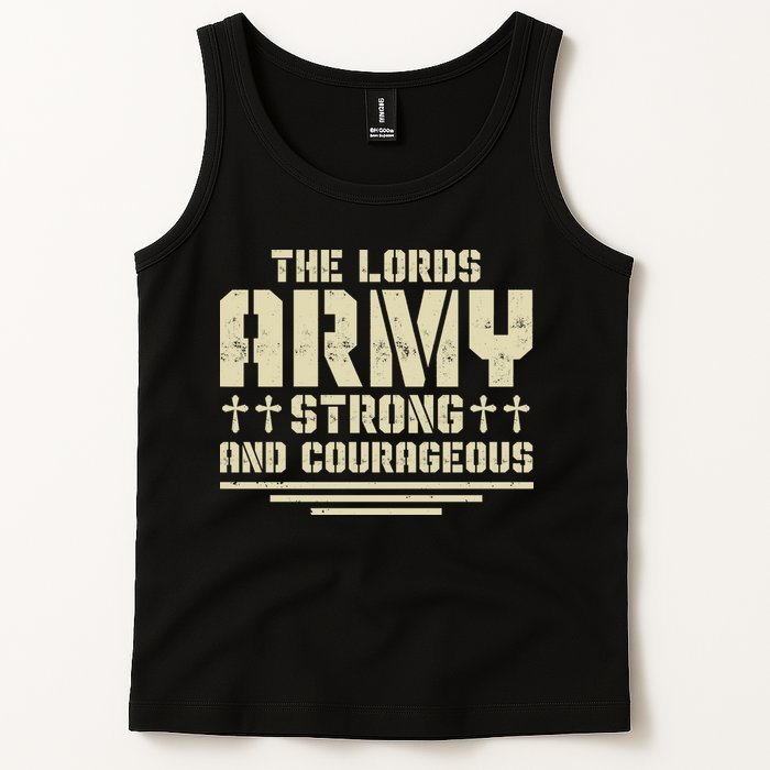 The Lords Army Strong And Courageous Jesus Christ Tank Top
