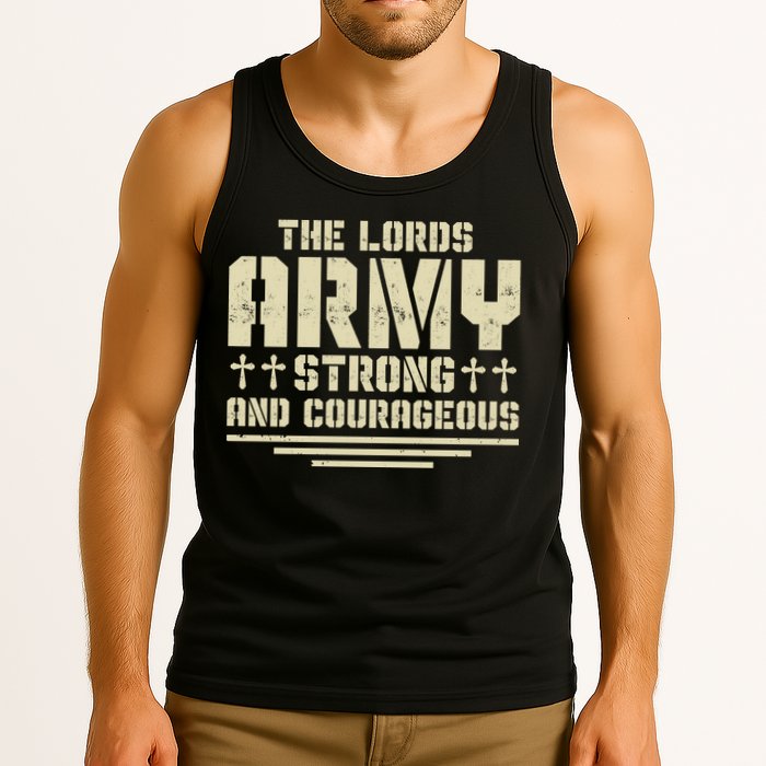 The Lords Army Strong And Courageous Jesus Christ Tank Top