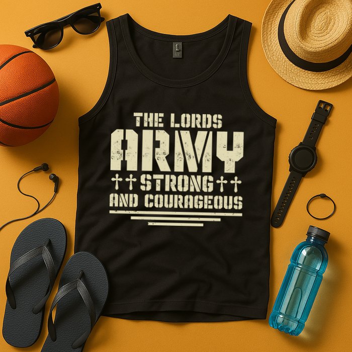 The Lords Army Strong And Courageous Jesus Christ Tank Top