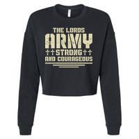 The Lords Army Strong And Courageous Jesus Christ Cropped Pullover Crew