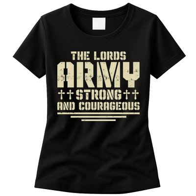 The Lords Army Strong And Courageous Jesus Christ Womens T-Shirt