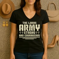 The Lords Army Strong And Courageous Jesus Christ Women's V-Neck T-Shirt