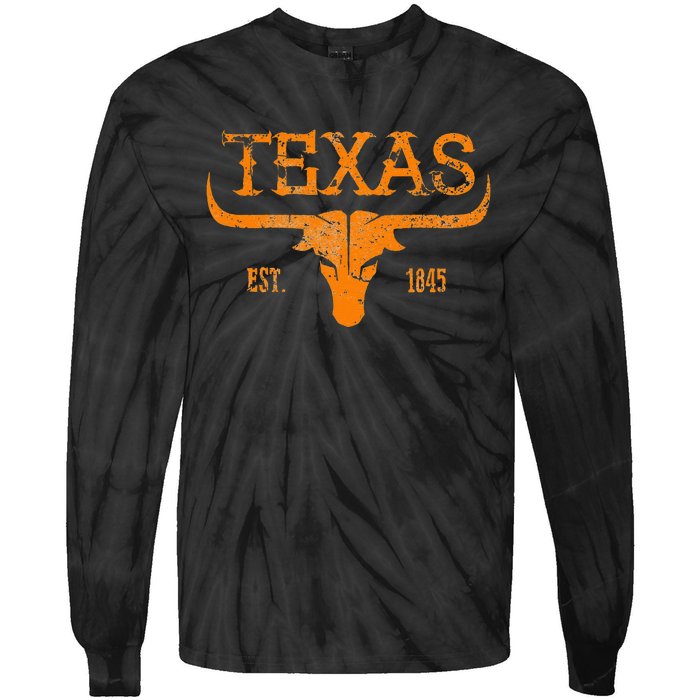 Texas Longhorn Austin Pride Vintage Beauty Tie-Dye Long Sleeve Shirt