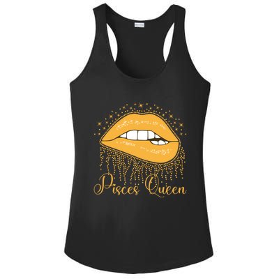 Trendy Lip Biting Pisces Queen Lips Drip Graphic Design Meaningful Gift Ladies PosiCharge Competitor Racerback Tank