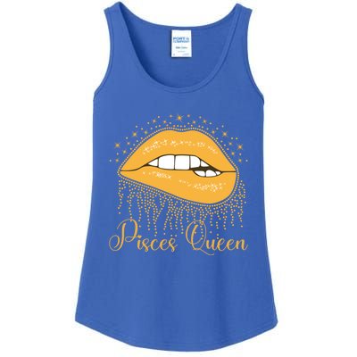 Trendy Lip Biting Pisces Queen Lips Drip Graphic Design Meaningful Gift Ladies Essential Tank