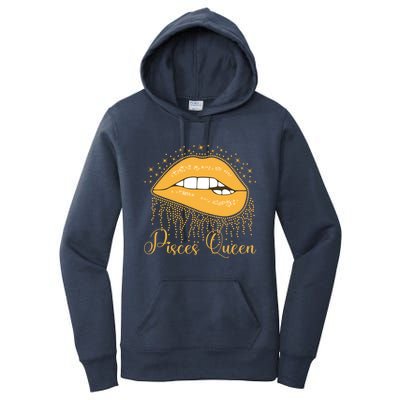 Trendy Lip Biting Pisces Queen Lips Drip Graphic Design Meaningful Gift Women's Pullover Hoodie