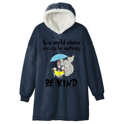 Teacher Life Be Kind Gift For Teacher Cat In Hat Hooded Wearable Blanket