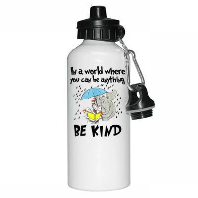 Teacher Life Be Kind Gift For Teacher Cat In Hat Aluminum Water Bottle