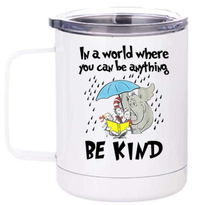 Teacher Life Be Kind Gift For Teacher Cat In Hat 12 oz Stainless Steel Tumbler Cup