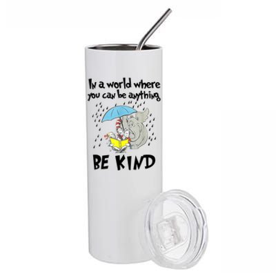 Teacher Life Be Kind Gift For Teacher Cat In Hat Stainless Steel Tumbler