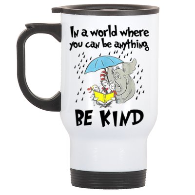 Teacher Life Be Kind Gift For Teacher Cat In Hat Stainless Steel Travel Mug