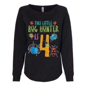 This Little Bug Hunter Is 4 Birthday Bugs Hunter Womens California Wash Sweatshirt