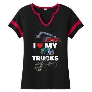 Truck Lovers Born To Truck Driving Passion Ladies Halftime Notch Neck Tee