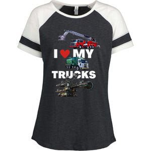 Truck Lovers Born To Truck Driving Passion Enza Ladies Jersey Colorblock Tee