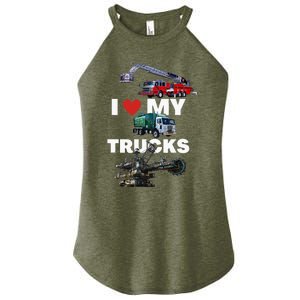 Truck Lovers Born To Truck Driving Passion Women's Perfect Tri Rocker Tank