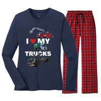 Truck Lovers Born To Truck Driving Passion Women's Long Sleeve Flannel Pajama Set 