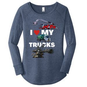 Truck Lovers Born To Truck Driving Passion Women's Perfect Tri Tunic Long Sleeve Shirt