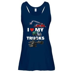 Truck Lovers Born To Truck Driving Passion Ladies Essential Flowy Tank