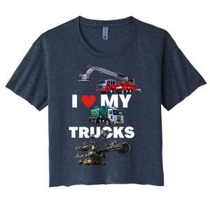 Truck Lovers Born To Truck Driving Passion Women's Crop Top Tee