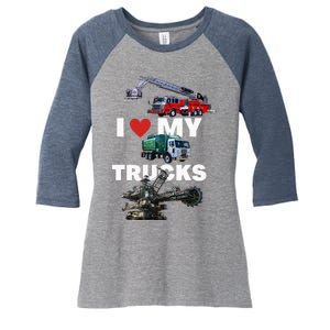 Truck Lovers Born To Truck Driving Passion Women's Tri-Blend 3/4-Sleeve Raglan Shirt