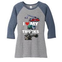 Truck Lovers Born To Truck Driving Passion Women's Tri-Blend 3/4-Sleeve Raglan Shirt