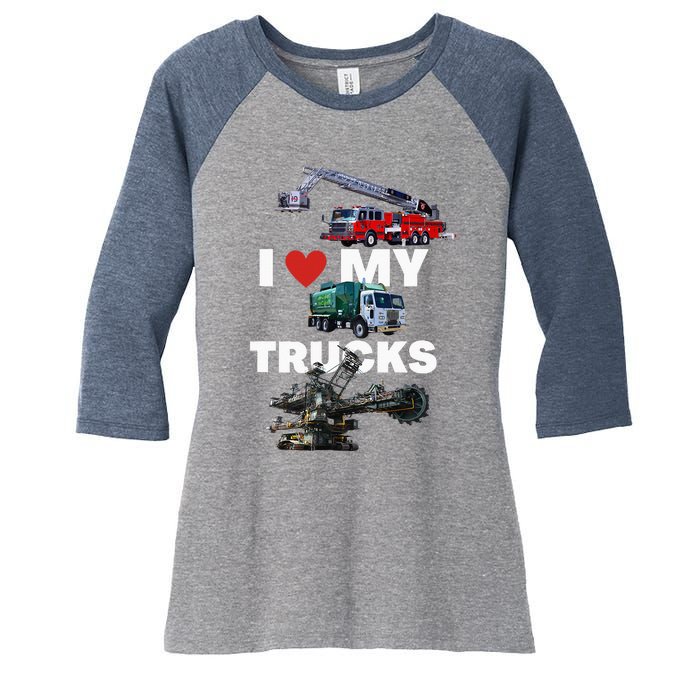 Truck Lovers Born To Truck Driving Passion Women's Tri-Blend 3/4-Sleeve Raglan Shirt