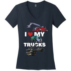 Truck Lovers Born To Truck Driving Passion Women's V-Neck T-Shirt