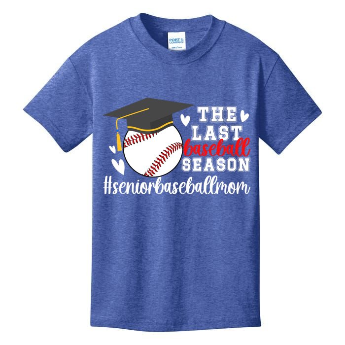 The Last Baseball Season Baseball Senior Mom 2025 Kids T-Shirt