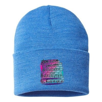 The Love Between Mother And Daughter Is Forever Great Gift Sustainable Knit Beanie