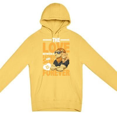 The Love Between A Father And Son Is Forever Gift Premium Pullover Hoodie